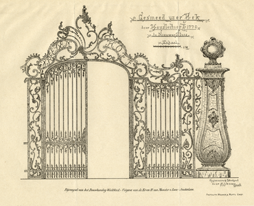 107492 Afbeelding van het hek van het Huis Vreedenhoff (Rijksstraatweg 53) te Nieuwersluis.01-01-1885-31-12-1900